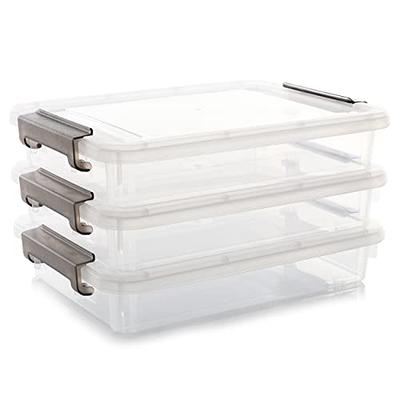 stackable Organizer white storage bins pack of 3