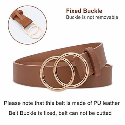 SUOSDEY Fashion Belts for Women Black and Brown Leather Belt for