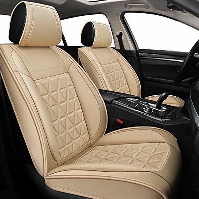 8sanlione Leather Car Seat Cover, Car Front Seat Cushion/Protector,  Breathable Comfort Automotive Seat Cover, Compatible with Most Cars,  Vehicles