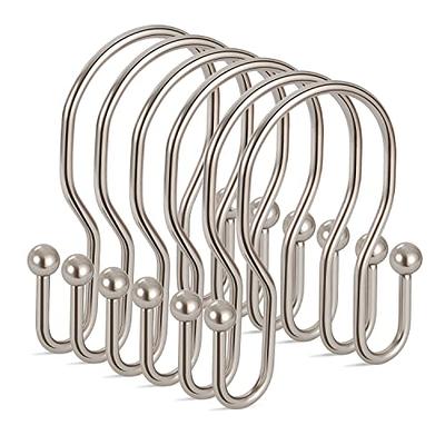 24 Pack Double Shower Curtain Hooks Rings, TENOVEL Double Sided