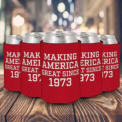 Making America Great Since 1973 Can Sleeve Cooler Insulated Drink Coozies  Soda Beer Hugger Coolies (Red, 6 Pk) - Yahoo Shopping