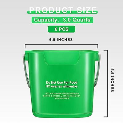 Roshtia 6 Pcs 3 Quart Cleaning Bucket Small Sanitizing Square Bucket  Detergent Pail for Home Commercial Restaurant Kitchen Office School (Green,  Red)