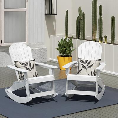 Cecarol Patio Oversized Rocking Chair Outdoor, Weather Resistant, Low  Maintenance, High Back Front Porch Rocker Chairs 385lbs Support Poly Lumber  Rocker, Wood-Like Plastic Chair, Blue-PRC01
