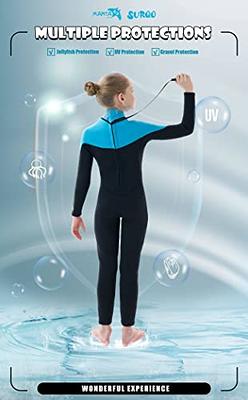 Surqo Kids Wetsuit for Girls 3/2mm Long Sleeve Back Zip Full Wet Suit for Snorkeling  Swimming in Cold Water (6, Blue) - Yahoo Shopping