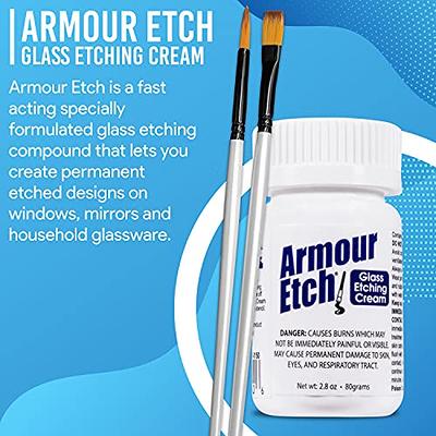 Armour Etch Glass Etching Cream - Starter 2.8oz Size - Bundled with Moshify  Application Brushes - Yahoo Shopping