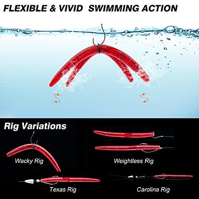 Goture 143PCS Wacky Worm Fishing Lure Kit, Bass Fishing Wacky Rig