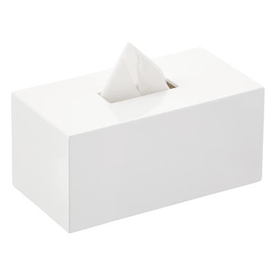 White Lacquered Tissue Box Cover