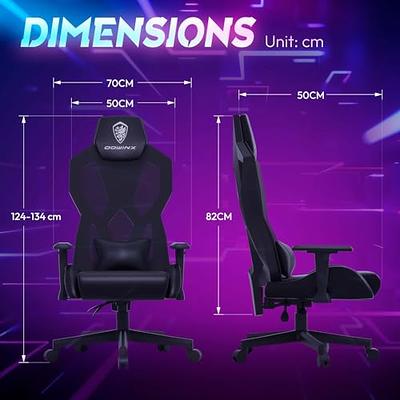 Dowinx Gaming Chair Fabric with Pocket Spring Cushion, Massage Game Chair  Cloth with Headrest, Ergonomic Computer Chair with Footrest 290LBS, Black
