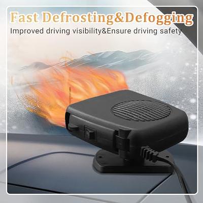 Portable Car Heater, 12V Defroster for Car Windshield, 2 in1 Fast Heating &  Cooling Fan for Windscreen, Car Heater That Plugs into Cigarette Lighter