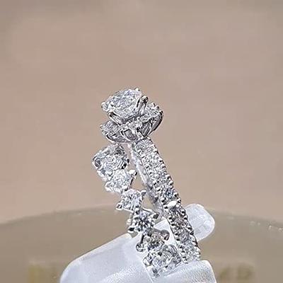 ILH Clearance Deals Rings,Sterling Silver Ring Womens Diamond Engagement Wedding Band Rings Cubic Zirconia Jewelry Gift