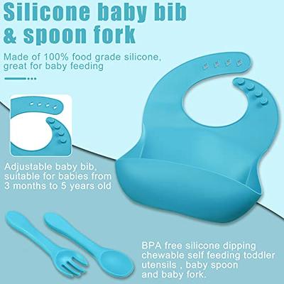 16 Pack Baby Feeding Supplies Set Silicone Baby Led Weaning Suction Plates  and Bowls Silicone Bibs Anti Slip Placemat Baby Spoons Forks Snack Cups Toddler  Eating Utensil Set (Beige Orange)