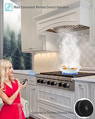 900 CFM Range Hood Insert 30 inch, Ducted/Ductless Range Hood Insert Charcoal Filter Included with 4 Speed Gesture Sensing & 2 Pcs Adjustable Lights