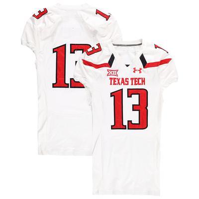 Texas Tech Red Raiders Team-Issued #13 Red Jersey with 150 Patch from the  2019 NCAA Football Season