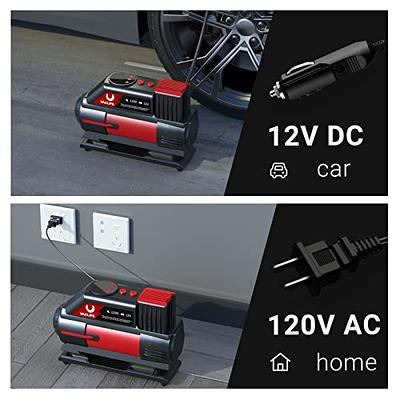 VacLife AC/DC 2-in-1 Tire Inflator - Portable Air Compressor, Air Pump