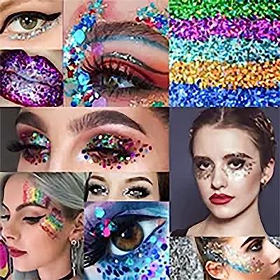  Laza 12 Colors Glitter Nail Art Acrylic Nails Powder Mixed  Sequins Iridescent Flakes Ultra-Thin Paillette Sparkles Tips Chunky Box  120g for Face Eyes Body Hair Crafts Tumblers - Mermaid Princess 