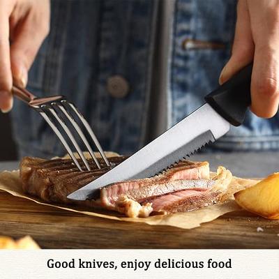Tasty Cutlery Knife Set with Stainless Steel Diamond Texture