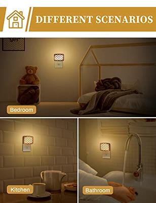 Motion Sensor Night Light Plug in, 2 Pack LOHAS Motion Activated Warm White  3000K Plug Into Wall Night Light for Kids, Adjustable Brightness