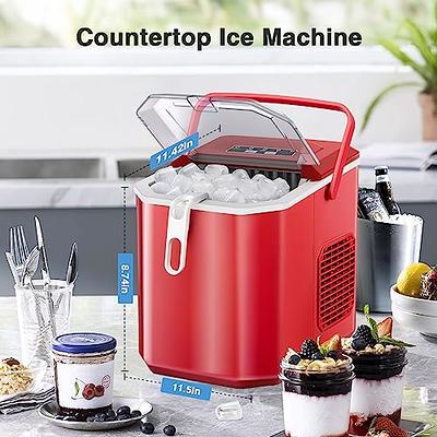 Portable Ice Maker Machine 26Lbs: Self-Cleaning, Scoop & Handle