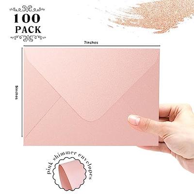 A7 Envelopes-100 Pack White Envelopes 5x7 V Flap, Perfect for 5x7 Photo,5X7 Cards, Invitation, Wedding, Announcements, Baby Shower-5.25 x 7.25