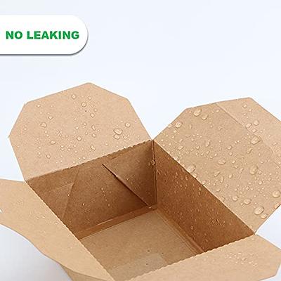 50 PACK Take Out Food Containers 26 oz Kraft Brown Paper Take Out Boxes  Microwaveable Leak and Grease Resistant Food Containers - To Go Containers  for