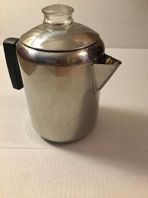 Vintage 9 Cup Stove Top Pyrex Percolator Coffee Maker. 