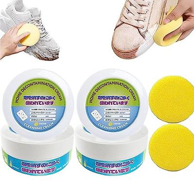  2023 New Multi-Functional Cleaning and Stain Removal Cream,  White Shoe Cleaning Cream with Sponge, Shoes Decontaminate Solid  Paste，Multipurpose Cleaning Cream for Shoes, Clothes, Sofa (2 PCS) : Health  & Household