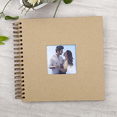 10 x 10 Inch DIY Scrapbook Photo Album with Cover Photo 80 Pages Hardcover  Craft Paper Photo Album for Guest Book, Anniversary, Valentines Day Gifts