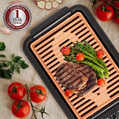 Electric Indoor Grill 13 x 10 Inch Nonstick Plate, Temperature Control with  Large Grilling Surface Perfect for Cooking BBQ