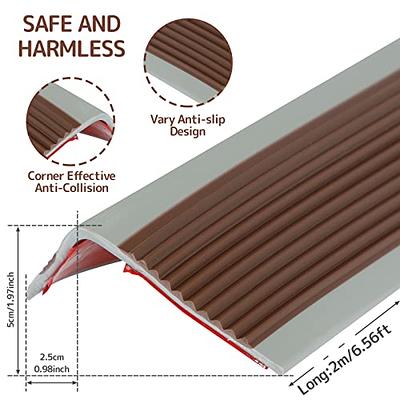 Stair Edge Protector Stair Edging Self-Adhesive Rubber Stair Nosing Stair Nose Molding, Non-Slip Stair Tread Stair Trim for Indoor & Outdoor Stair