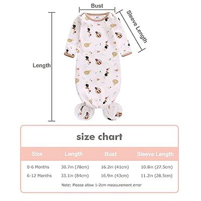 Baby Girl, Boy Knotted Infant Sleeper Gown with Headband or Hat, Baby Coming Home Outfit for Boy Girl Fall Winter 0-6 Months