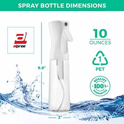 Continuous Mist Empty White Spray Bottle For Hair - Salon Quality 360 Water  Misting Sprayer - Pressurized Aerosol Stylist Spray Mister (10 Oz) 