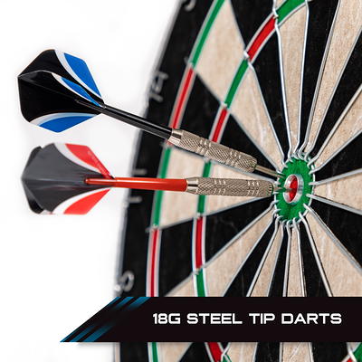 Narwhal Kingston Self Healing Bristle Dartboard with 6 Steel Tip Darts,  Official 18 Wide Dart Board 