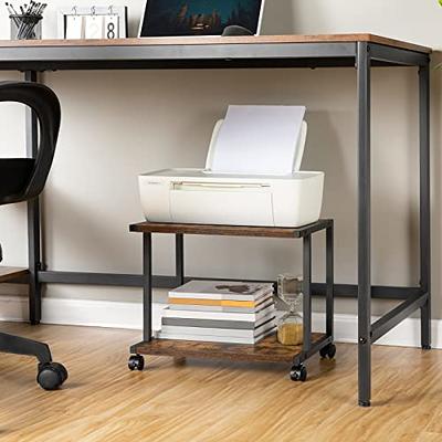 Under Desk Printer Stand, 2-Tier Industrial Printer Cart with