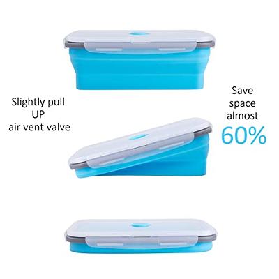 Silicone Food Storage Containers - Collapsible Freezer Safe Container Bowls  for Small Space Organization, Freezer, Oven & Microwave Safe Leftover