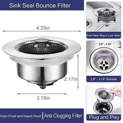 1pc Kitchen Sink Filter Stainless Steel Sink Strainer Stopper Anti-Clogging  Residue Catcher