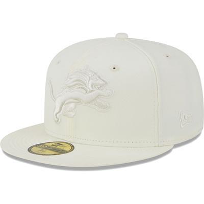 Detroit Lions New Era Chrome Color Dim 59FIFTY Fitted Hat - Cream