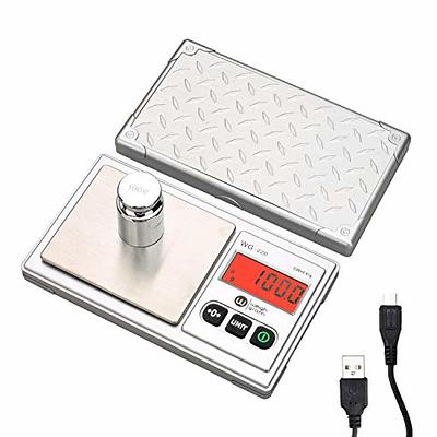 Accuweight Mini Pocket Gram Scale for Jewelry Digital Food Kitchen Scale 1000 by 0.1g with Tare and Calibration Weight Scale