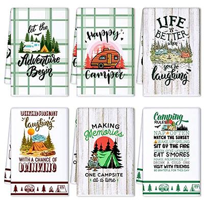 Oudain 6 Pieces Camping Kitchen Towels and Dishcloths Sets Dish