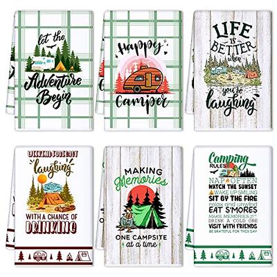 Oudain 6 Pieces Camping Kitchen Towels and Dishcloths Sets Dish Towels  Kitchen Hand Towels Kit Printed with Funny Sayings Novelty Gifts for Campers  Happy Camper Camping Accessories for RV Campers - Yahoo Shopping