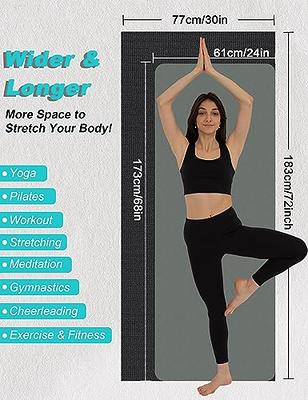 Extra Wide PRO Yoga Mat with Strap - 72 x 30, 6mm Thick Workout