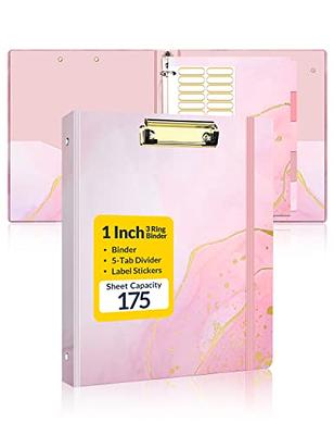 3 Ring Binder 1 Inch, SUNEE Cute Binder with Clipboard, 2 Pockets, 5 Tab  Dividers & Label Stickers, Decorative Pink Leopard Aesthetic Three Ring  Binder (Fit 8.5x11 Inches) for Office Binder Supplies - Yahoo Shopping