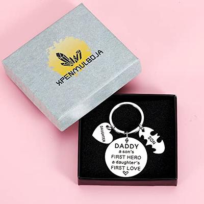 Best Dad Ever Gifts for Dad from Daughter, Fathers Day Dad Gifts PU Leather Valet Tray & Keychain, Father's Day Birthday Gifts from Daughter Son