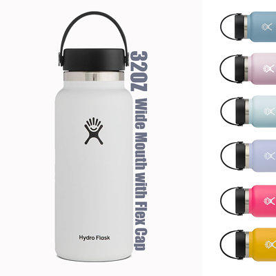 Hydro Flask Wide-Mouth Vacuum Water Bottle with Flex Straw Cap - 32 fl. oz.