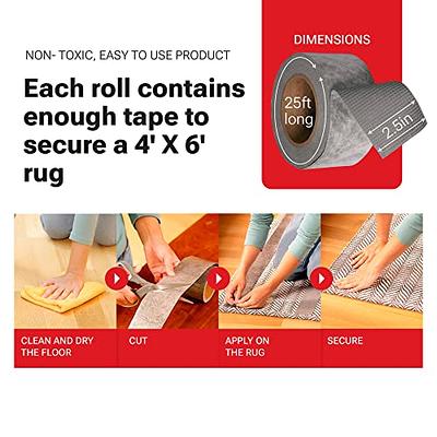 Rug Gripper Tape, Traction Strong Adhesion Rug Tape, Indoors Long-Lasting  Rug Slip Stopper for Any Hard Surface, Patented Technology Made in U.S.A,  Pet-Friendly, 2.5in.x 25ft by Optimum Tecnologies. - Yahoo Shopping