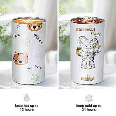 12 oz SUBLIMATION white straight sippy cup insulated tumbler.