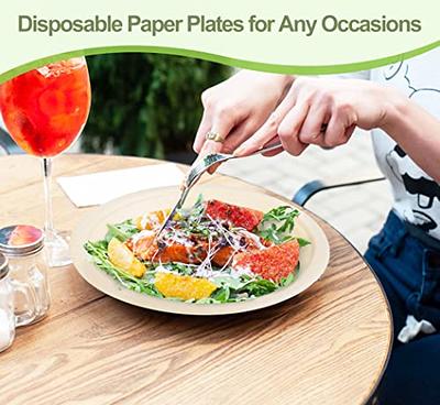 Greconv 150 Pack Bulk Paper Plates, Small Paper Plates 6 inch, 100%  Compostable Plates Eco Friendly Disposable Plates, White Paper Plates Heavy  Duty