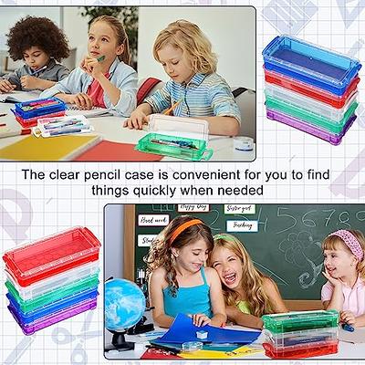 Pencil Box, Large Capacity Plastic Pencil Case Boxes, Hard Pencil Case, Crayon  Box with Snap-tight Lid, Plastic Pencil Boxes Stackable Design, Supply Boxes  for Kids Boys School Classroom 