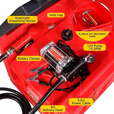 Portable 48 Gallon Fuel Tank with Pump for Gasoline & Diesel, 15GPM High  Flow Rate 12V DC Self-Priming Fuel Transfer Pump, 13.1ft Hose, Auto Fueling  Nozzle, for Easy Fuel Transportation - Yahoo