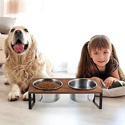 Raised Dog Feeder for Small Pet Rustic Bowl Stand Raised Dog Bowl