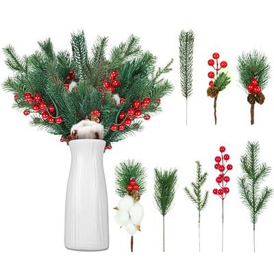 Artificial Christmas Berry Picks Faux Pine Branches Evergreen